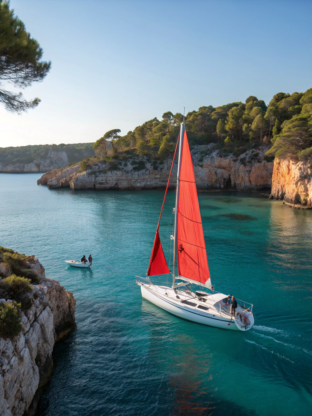 Private anchorage in a secluded Mediterranean cove
