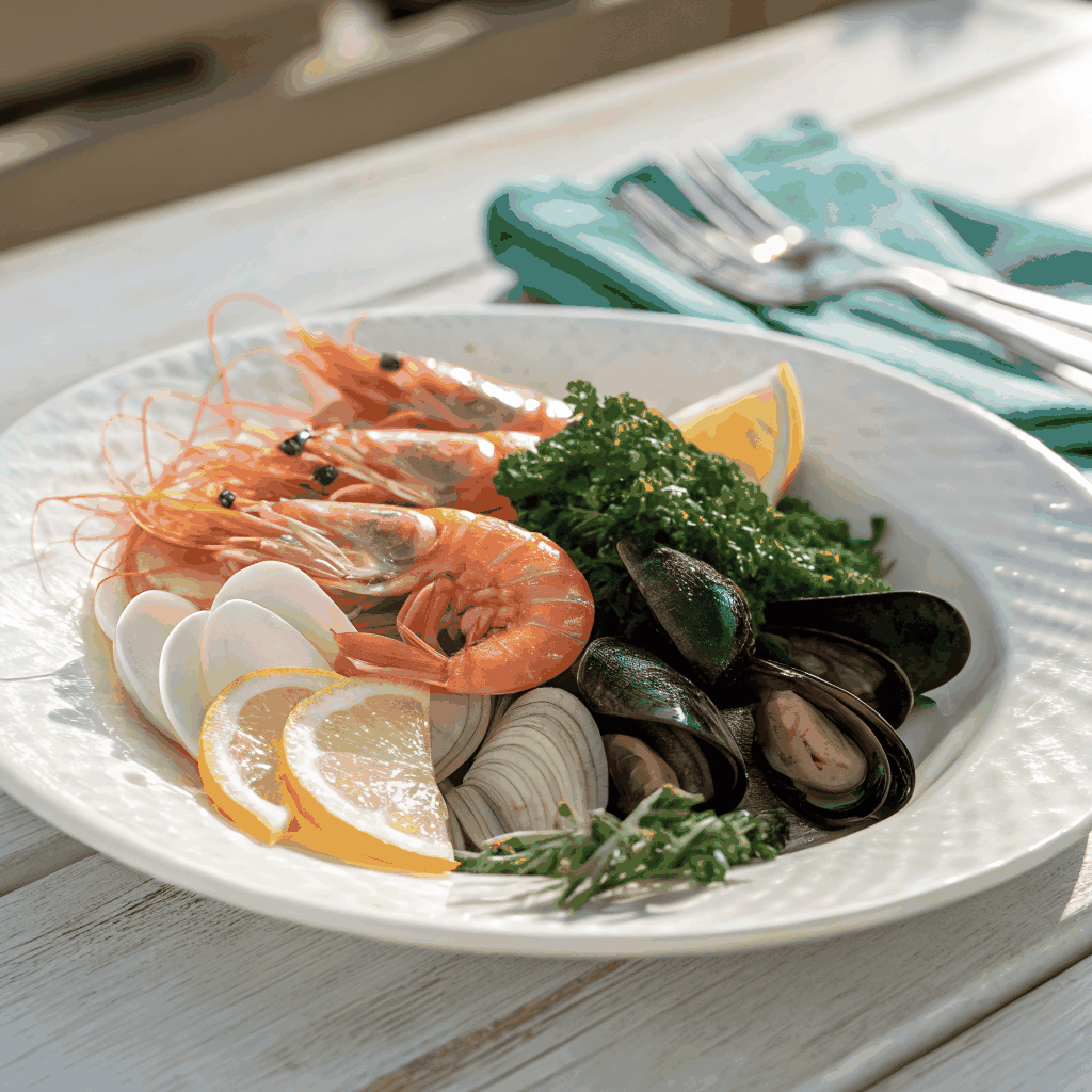 Chef-prepared gourmet seafood presentation